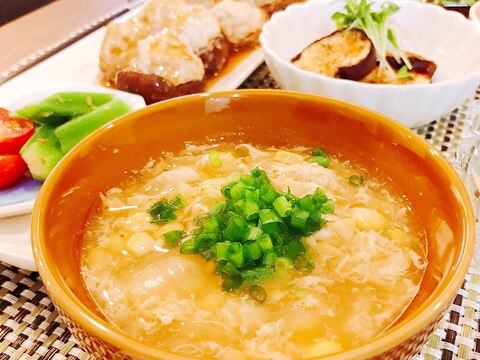 プチプチ食感♡トウモロコシの中華スープ